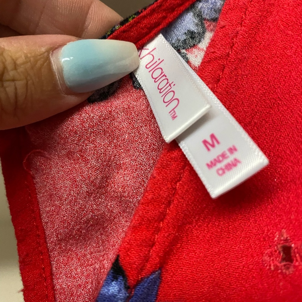 Red blue white dress flowy medium